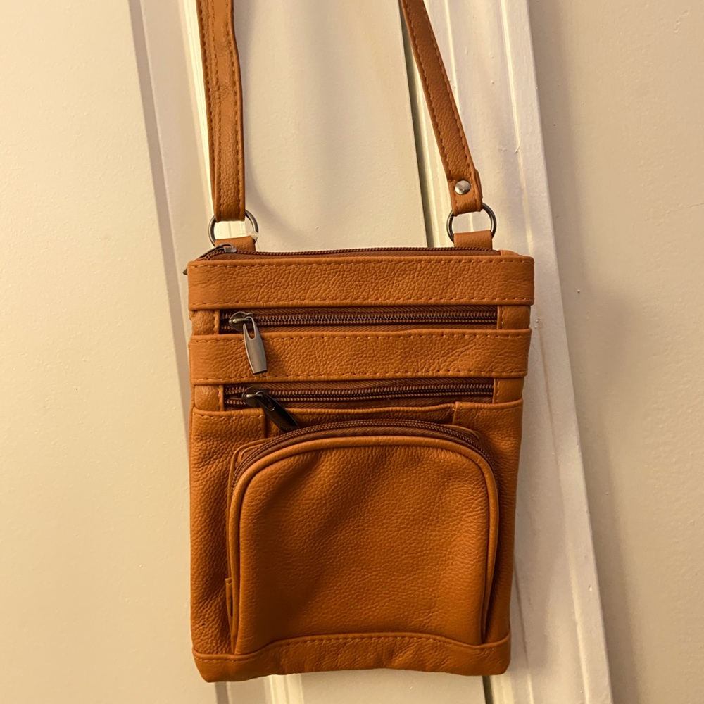 Brown leather purse